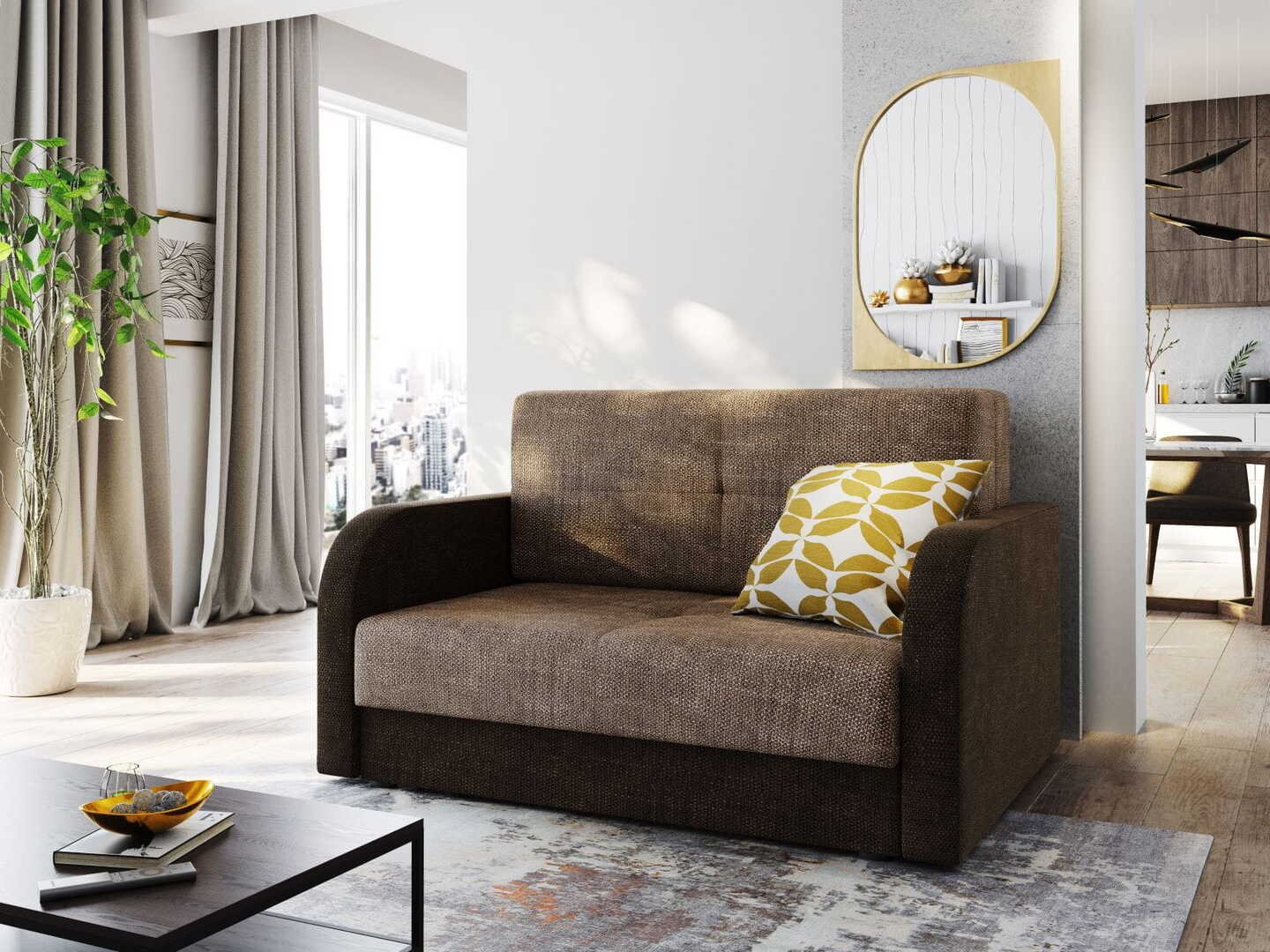 Canapea Space Meble Amerykanka Twice 120 Kornet 12/Kornet 00 Brown/Brown Dark