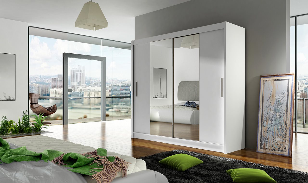 Шкаф купе Space Meble Bega II 180x215x58 White Matte