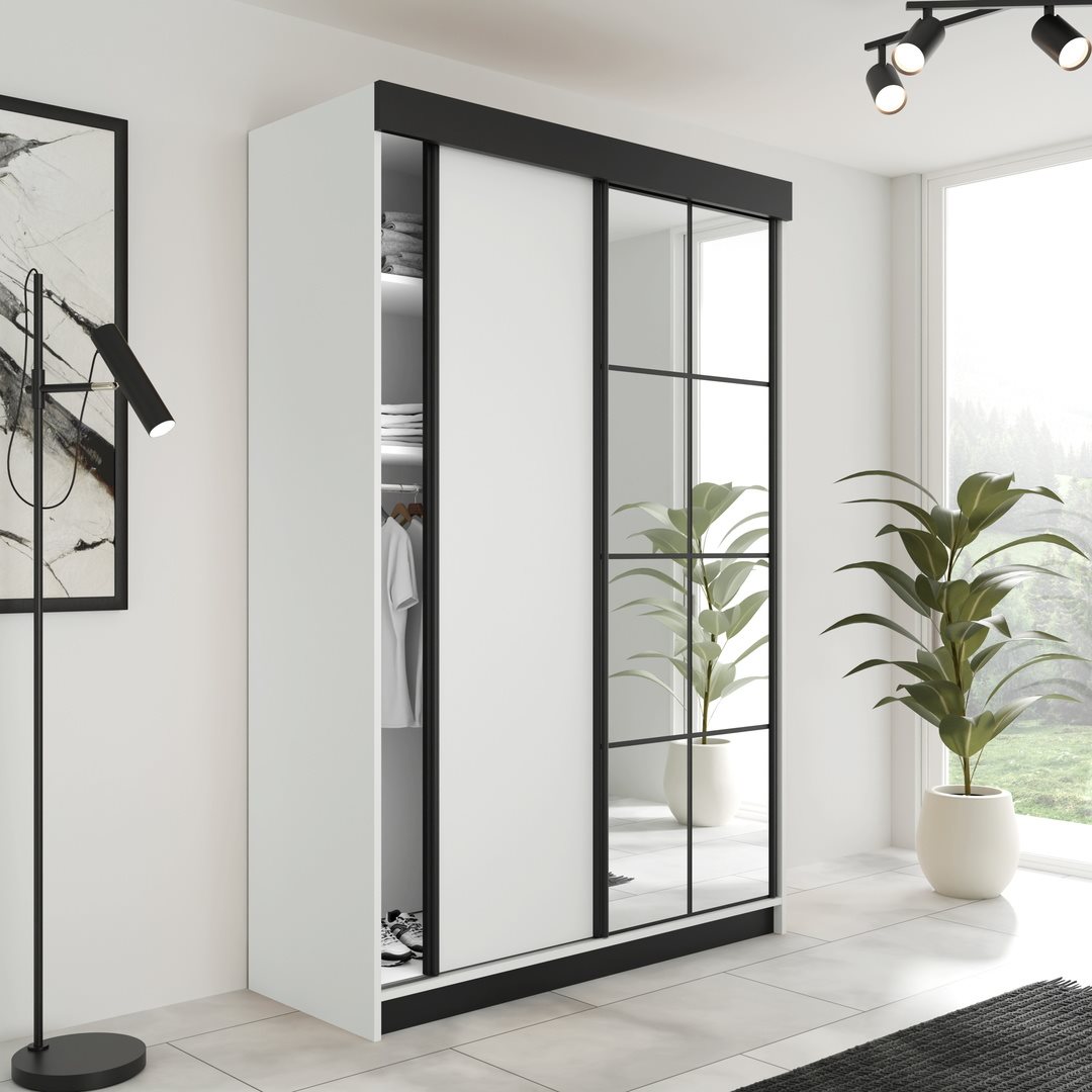 Шкаф купе Prime Furniture Lamaro 167x205x59 White/Black