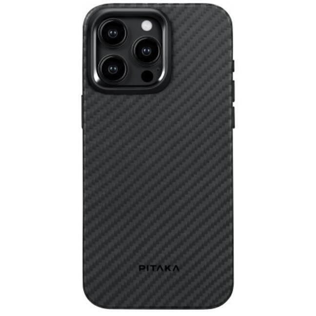 Husă Pitaka MagEZ Case Pro 4 for iPhone 15 Pro Max Black/Grey Twill 1500D