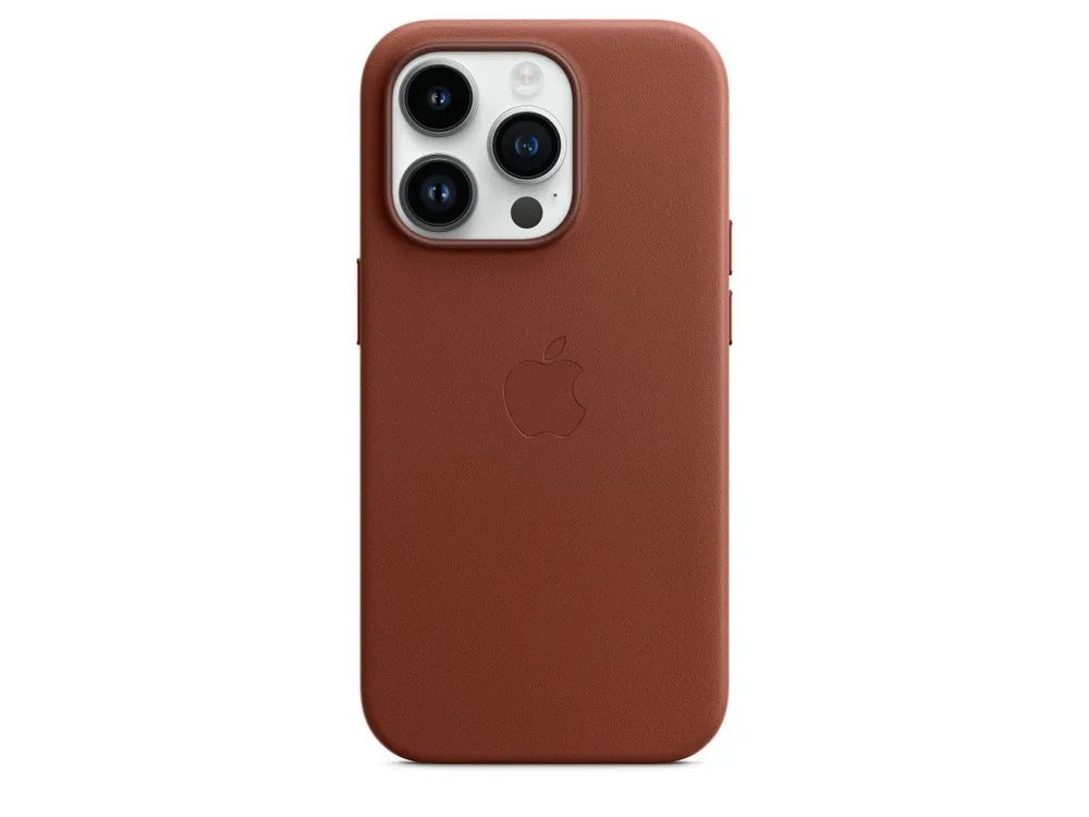 Husă Apple Leather with MagSafe for iPhone 14 Pro Umber