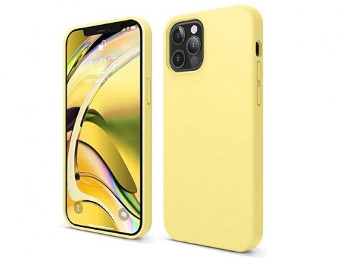 Husă Helmet Liquid Silicone Apple iPhone 12 Pro Yellow