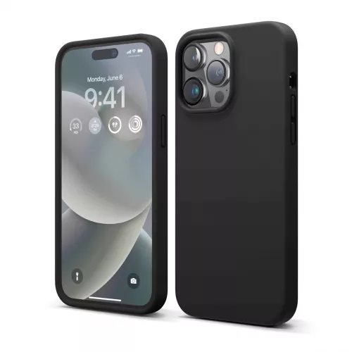 Husă Helmet Liquid Silicone for Apple iPhone 14 Pro Black