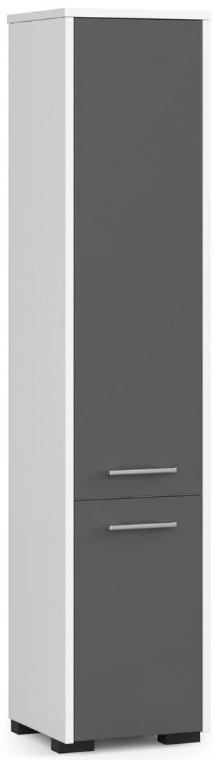 Шкаф пенал Akord Fin 30 2D White/Graphite Gray