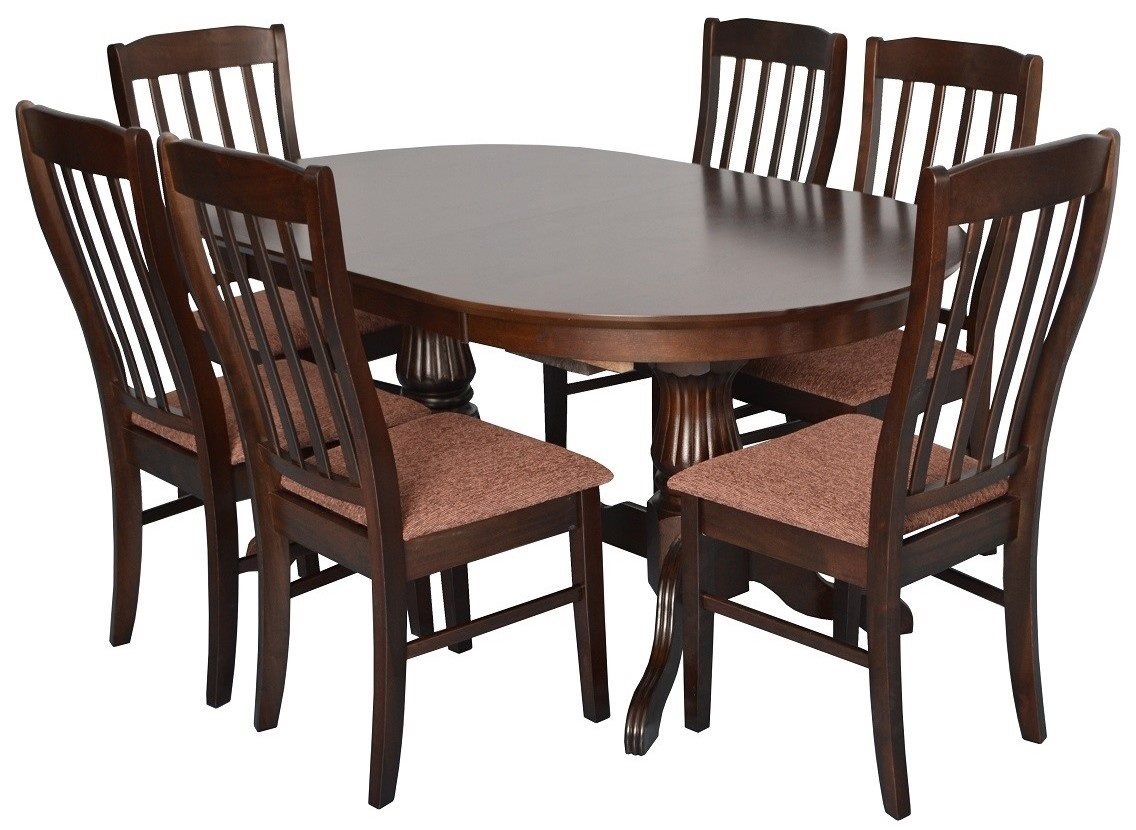 Комплект для кухни Evelin HV-33V Chocolate + 6 стульев Wenyl Chocolate/F-789 Brown