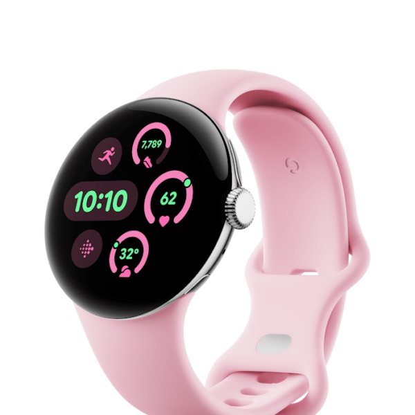 Умные часы Google Pixel Watch 3 41mm LTE Polished Silver Aluminum Rose Quartz Band