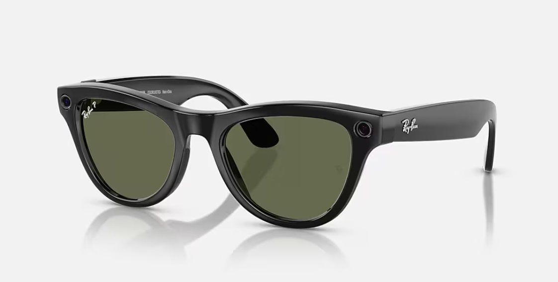 Ochelari inteligenți Ray-Ban Meta Skyler Shiny Black, Polar G-15 Green RW4010 150-M