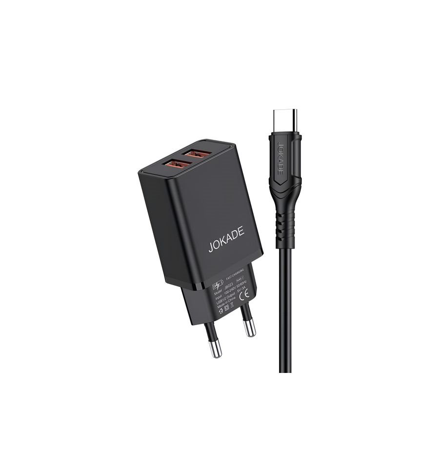 Зарядка Jokade USB-A to Type-C Dual Port JB024