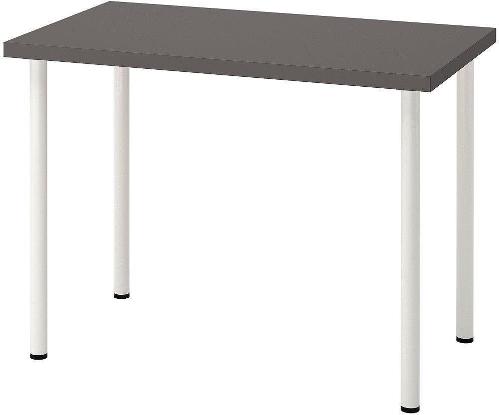Masa de birou Ikea Linnmon/Adils 100x60 (Gri Inchis/Alb)