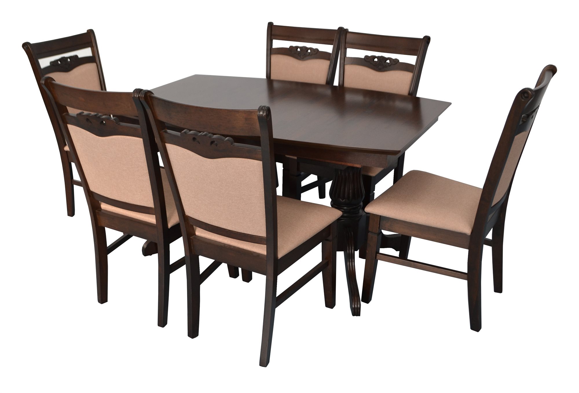 Комплект для кухни Evelin HV-32V Chocolate + 6 стульев HV-3167 Chocolate, NV-3WP