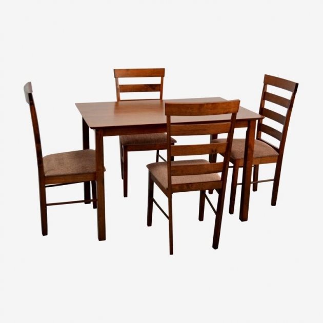 Обеденный набор Evelin GLORIA Burnish oak + 4 GLORIA  Burnish oak/F-789 Brown