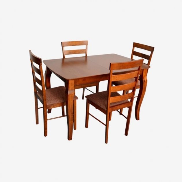 Set de bucatarie Evelin HV-29V Burnish oak + 4 Gloria Burnish oak/F-789 Brown