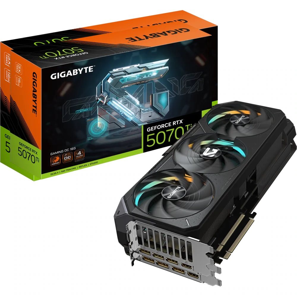 Видеокарта GIGABYTE GeForce RTX 5070 Ti GAMING OC (GV-N507TGAMING OC-16GD)