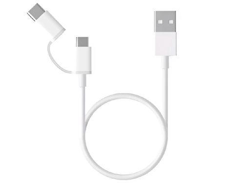 Cablu Xiaomi USB-A 2.0 to Micro USB and Type-C 1m White