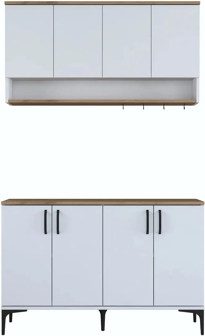 Bufet Mirage Meble JE204 (White/Walnut)