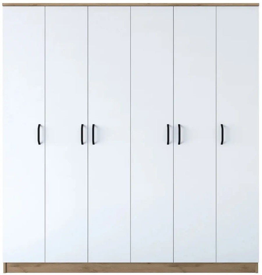 Шкаф Mirage Meble BA114 S 6D, Walnut/White