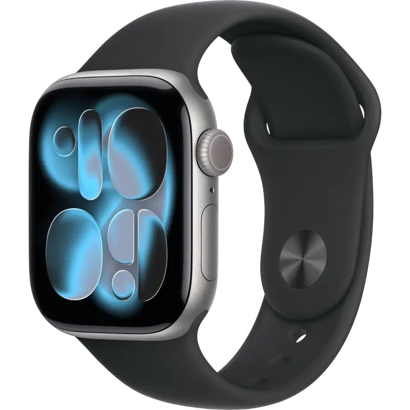 Apple Watch Series 11 GPS 42mm MEQW4 Space Grey Aluminium Case, Black Sport Band - S/M