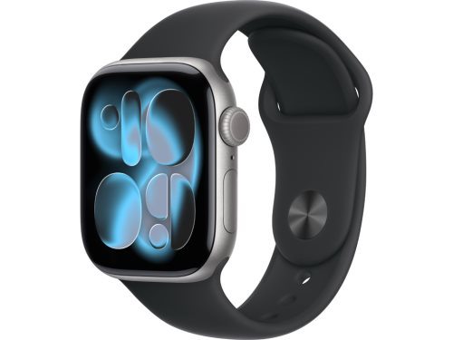Apple Watch Series 11 GPS 46mm MEV04 Space Grey Aluminium Case, Black Sport Band - S/M