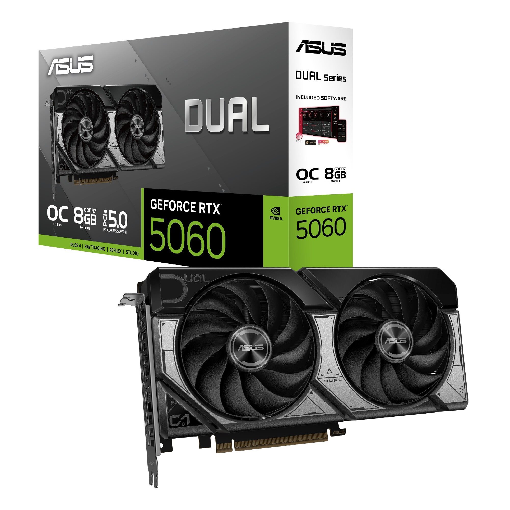 Видеокарта ASUS Dual GeForce RTX 5060 OC Edition (8GB, GDDR7, 128bit)