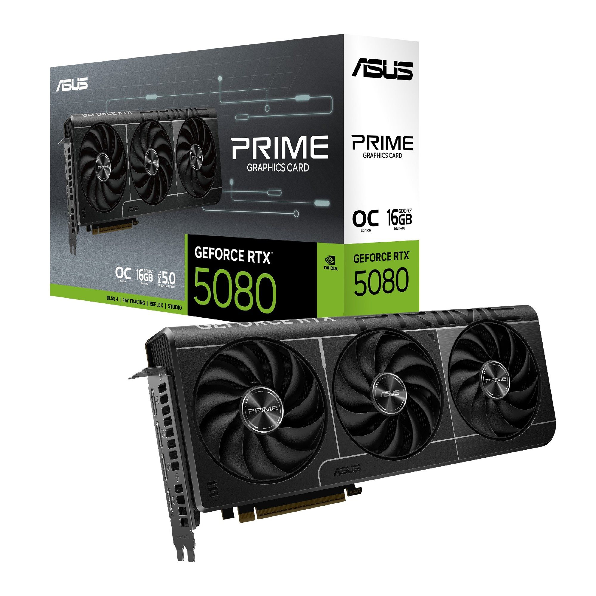 Видеокарта ASUS PRIME GeForce RTX 5080 OC Edition (16GB, GDDR7, 256bit)