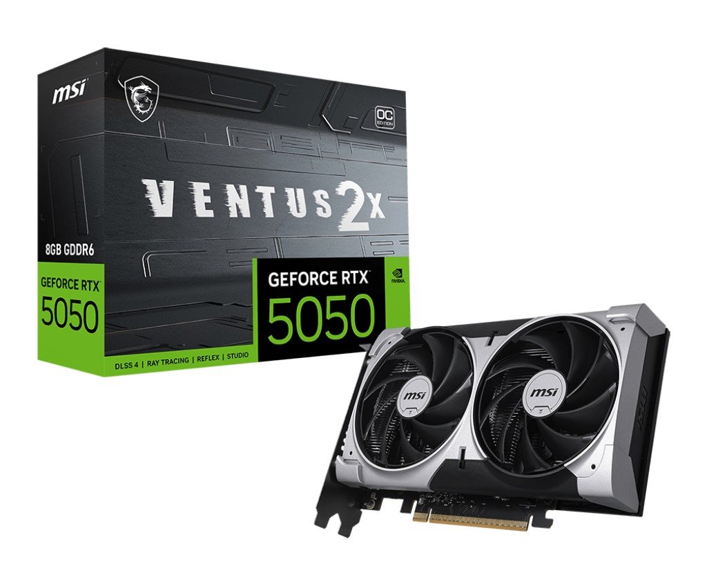 Видеокарта MSI GeForce RTX 5050 8G VENTUS 2X OC (8GB, GDDR6, 128Bit)