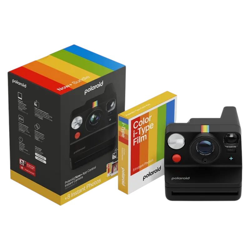 Cameră Foto Polaroid Now+ Gen 3 + Color Film Bundle Black