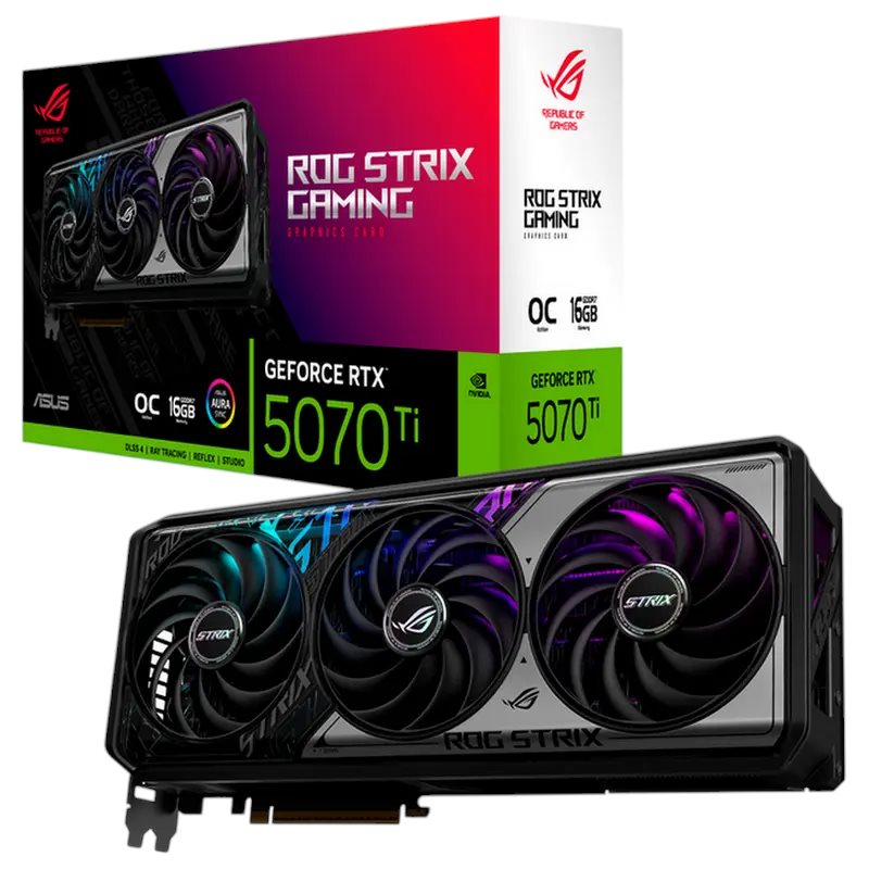 Видеокарта ASUS RTX5070Ti 16GB (ROG-STRIX-RTX5070TI-O16G-GAMING)