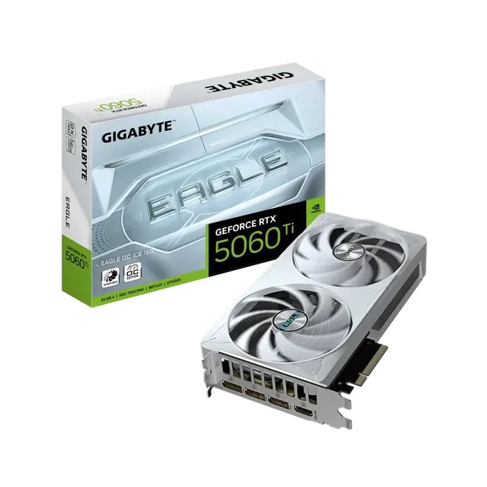 Видеокарта Gigabyte RTX5060Ti 16GB GDDR7 Eagle OC ICE (GV-N506TEAGLEOC ICE-16GD)