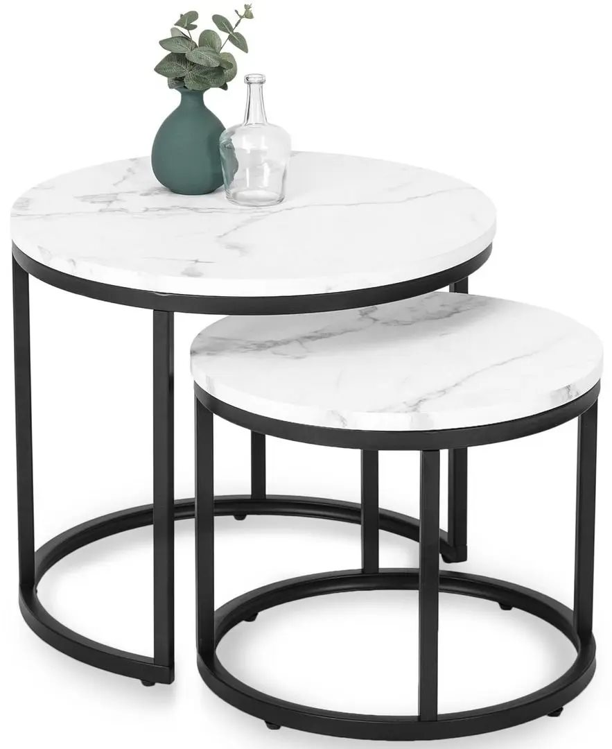 Журнальный столик Mebel Elite Dafne, White Marble/Black