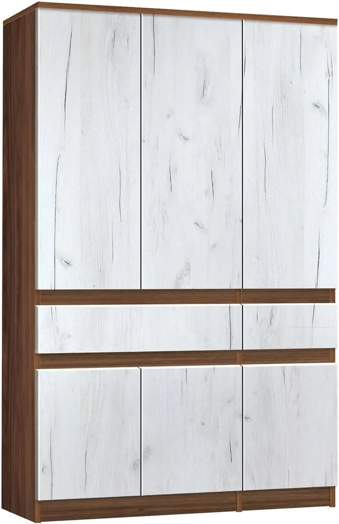 Dulap Modern Komfi 120cm, Brandy Castello Oak/Craft Oak White