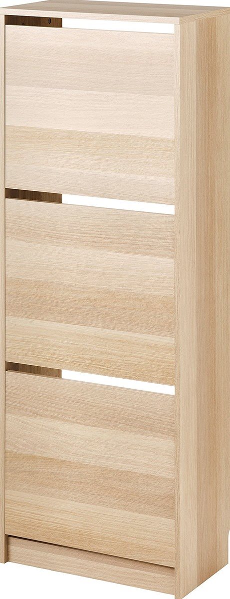 Dulap pentru încălțăminte Ikea Bissa 3 compartimente, Aspect Stejar