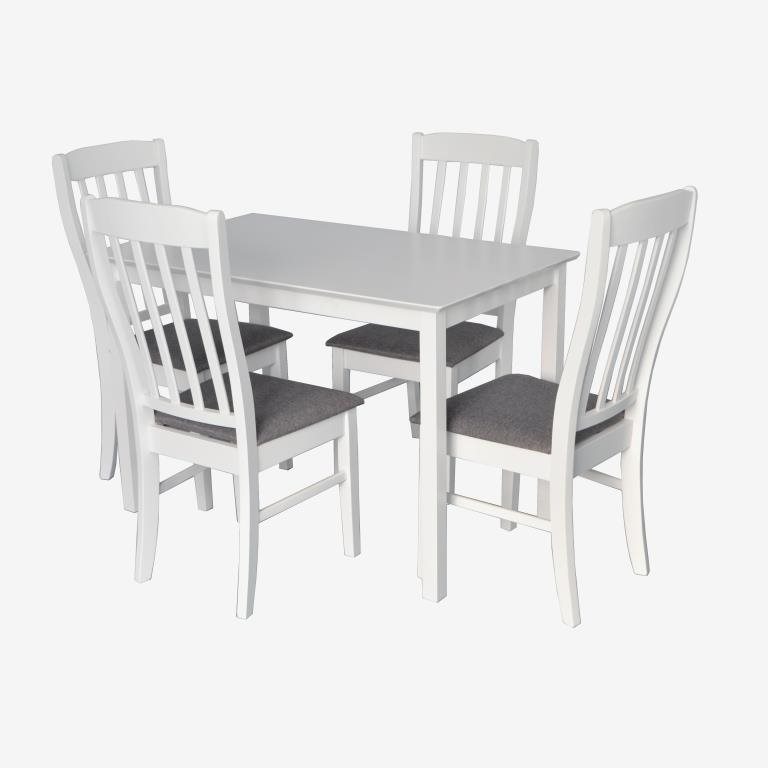 Set de sufragerie Evelin GLORIA White + 4 Wenyi R White/NV-10WP Grey