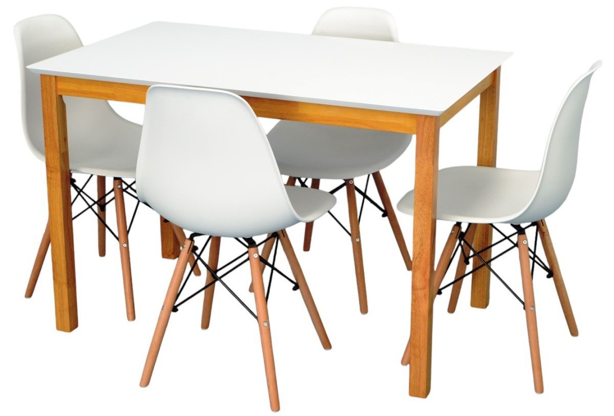 Комплект для кухни Evelin GLORIA White/Bella beech + 4 стула LC-021 White