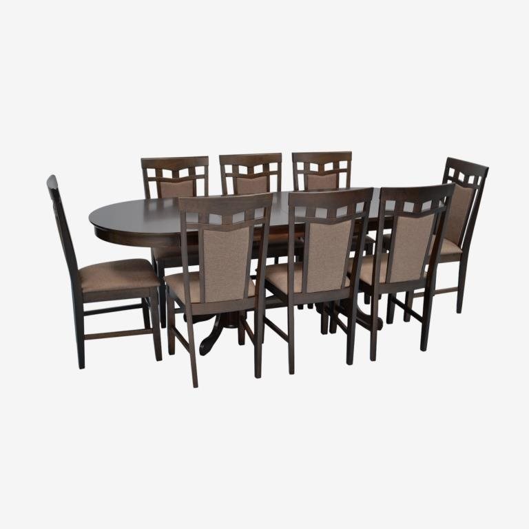 Обеденный набор Evelin HV-31N Chocolate + 8 Deepa R Chocolate/Ekea12 Dark Brown