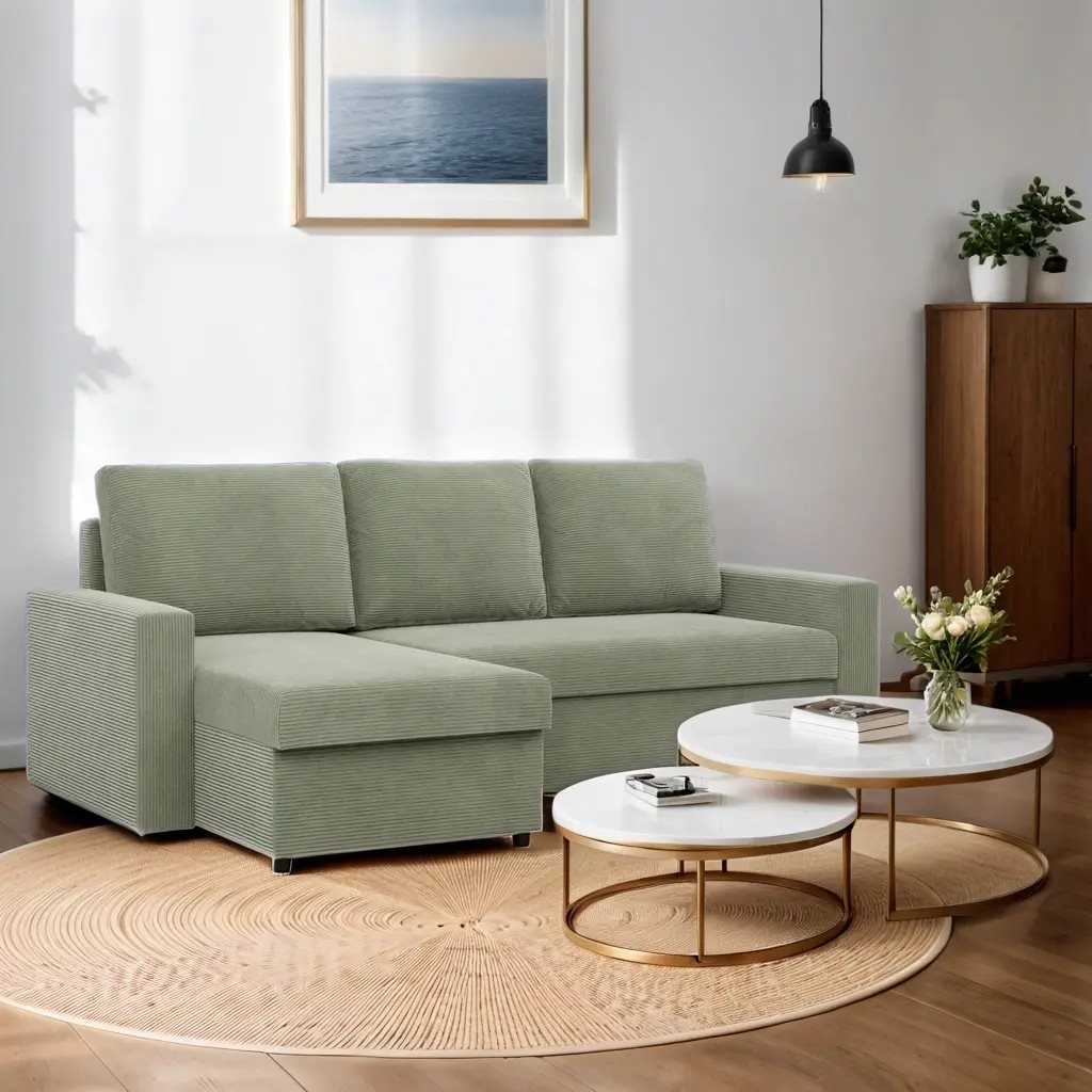 Canapea colțar Magnifico Meble Neo LL Straight Bonell Poso 047 Olive