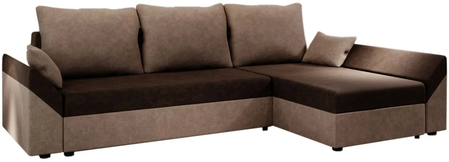 Диван угловой Space Meble Dante L Mikrofaza 20/Mikrofaza 05 Brown/Beige