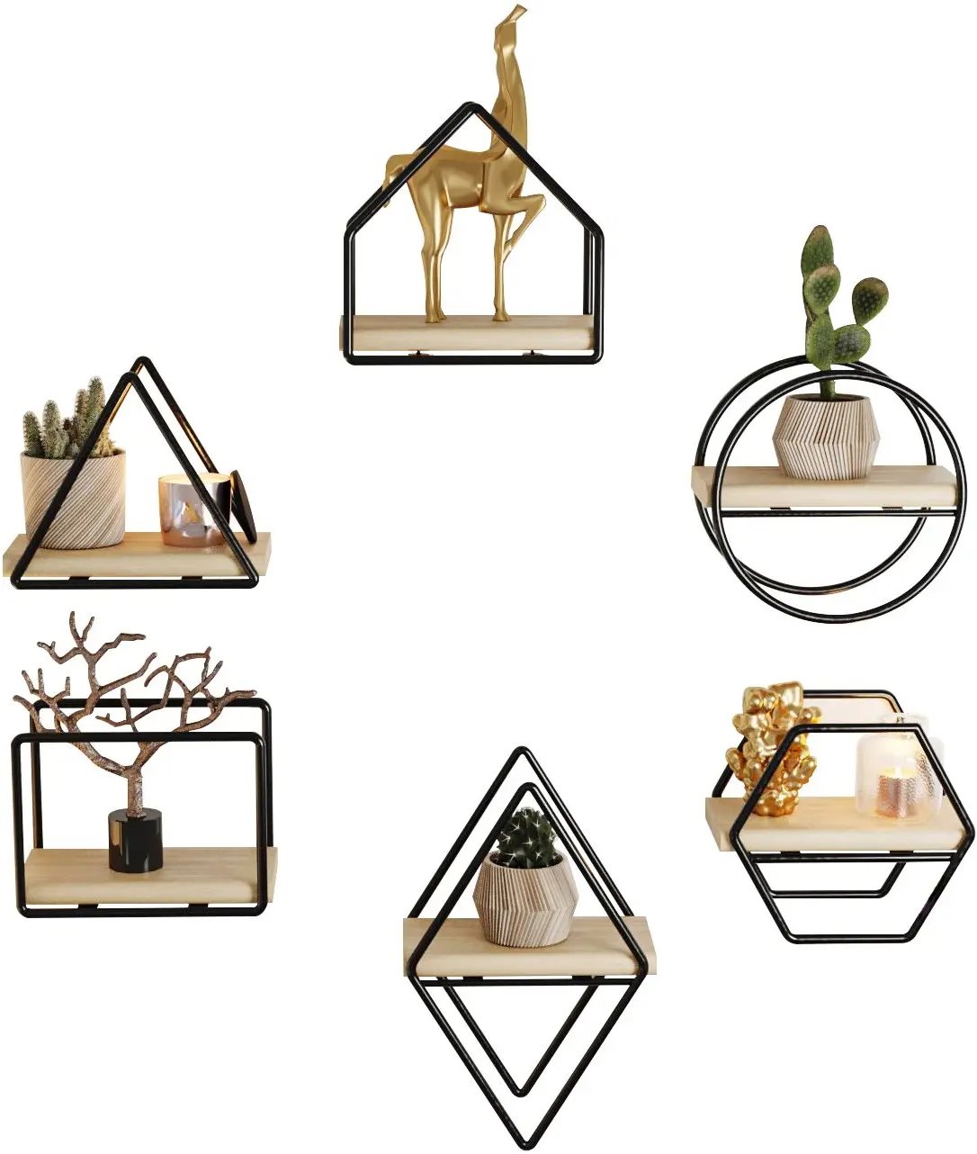 Set de rafturi Mirage Meble 6 Gold/Black