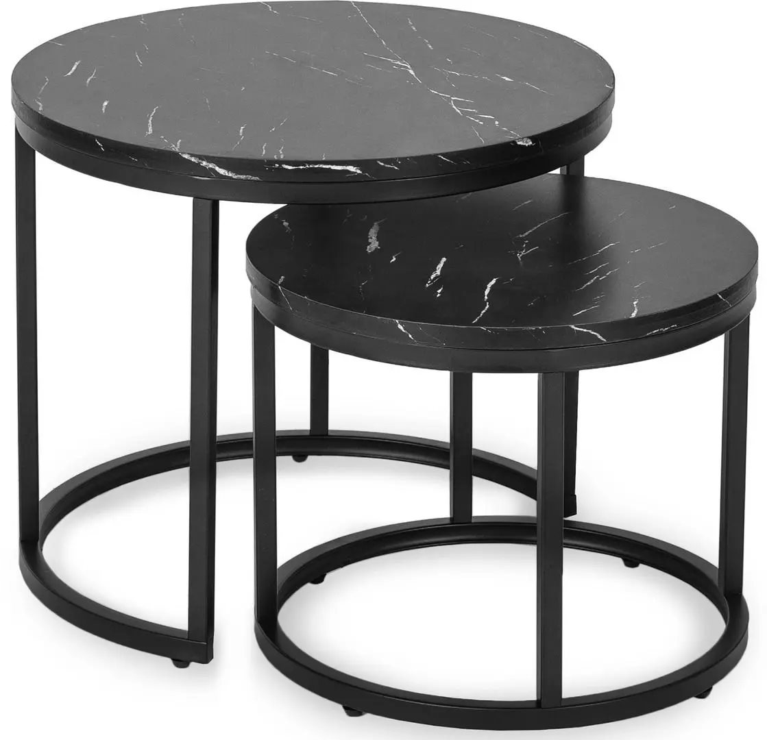 Набор журнальных столиков Mebel Elite Mauro Black Marble/Black