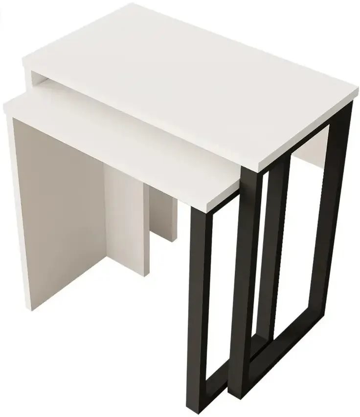 Set masute de cafea Mirage Design Ocean ON7-W White/Black