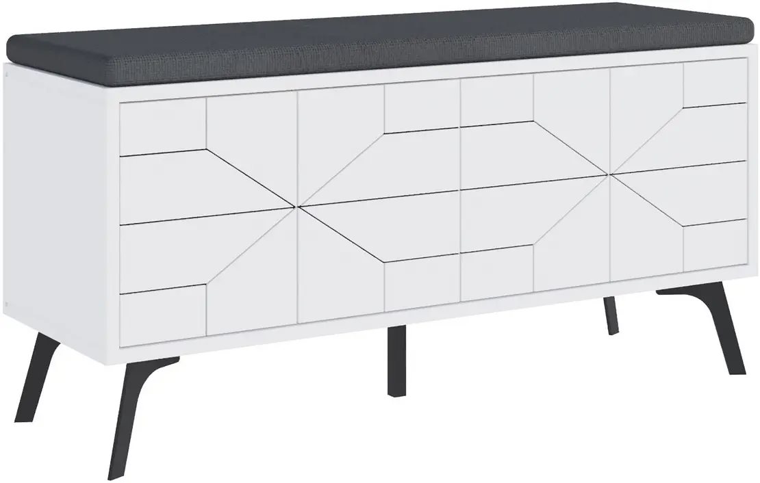 Тумба-банкетка для обуви Mirage Meble Dune 170x55x35см White