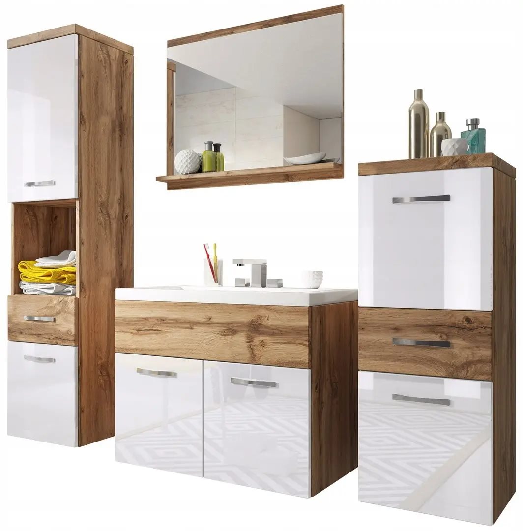 Комплект мебели Bratex Alba, Wotan Oak/White Gloss