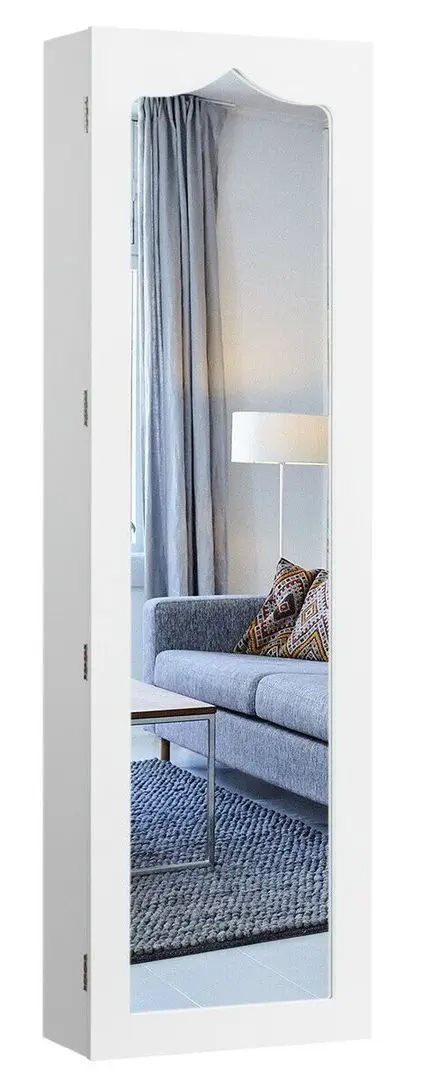 Dulap-oglindă pentru bijuterii Costway HW63090WH White