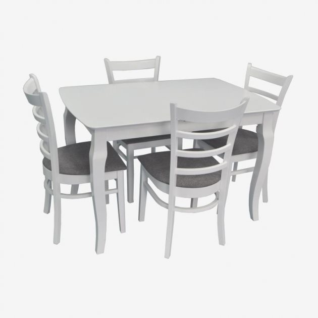 Set de bucătărie Evelin HV-31N Burnish oak + 4 scaune GLORIA Burnish oak/Ekea12 Dark Brown