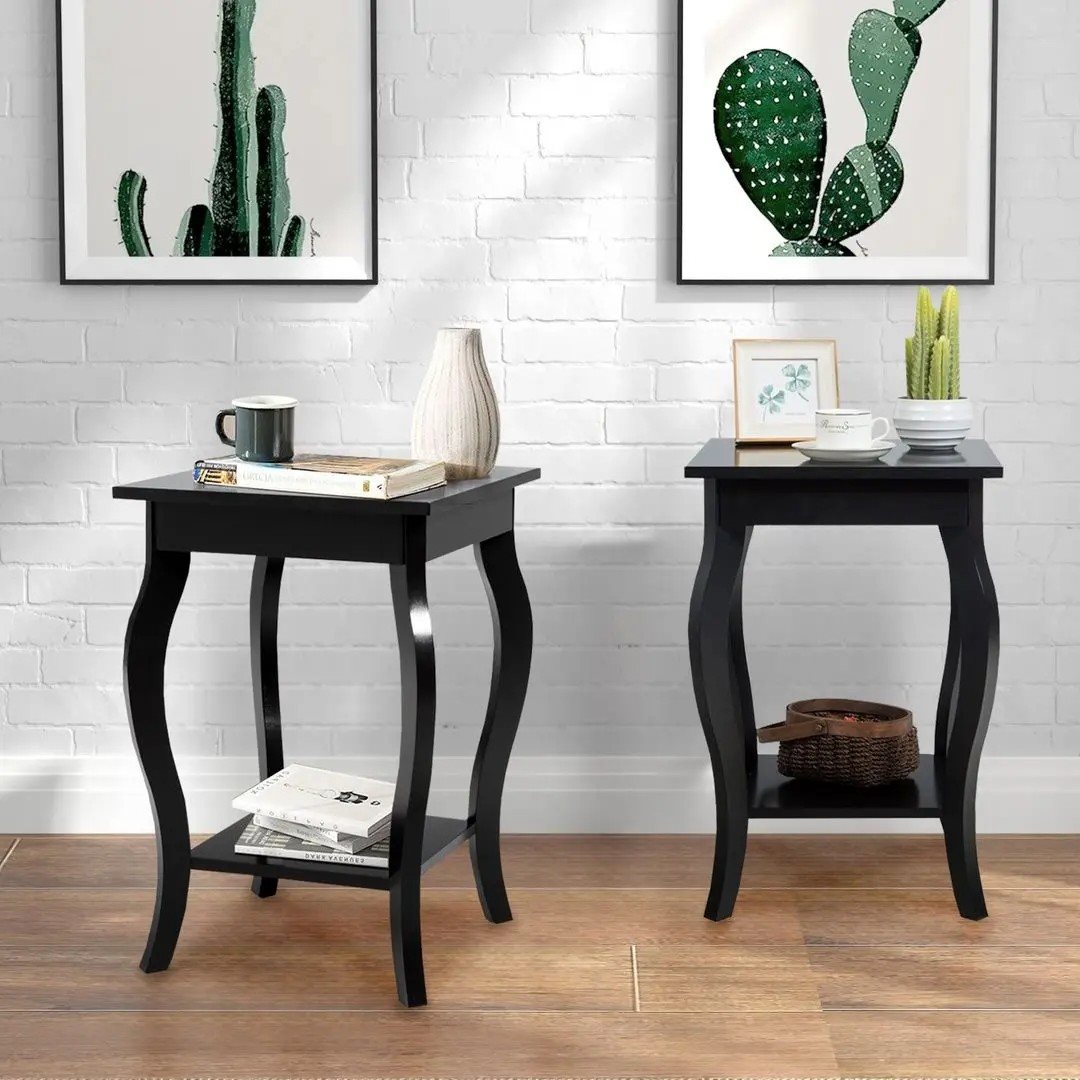 Set de noptiere Costway HW65646BK-2 Black