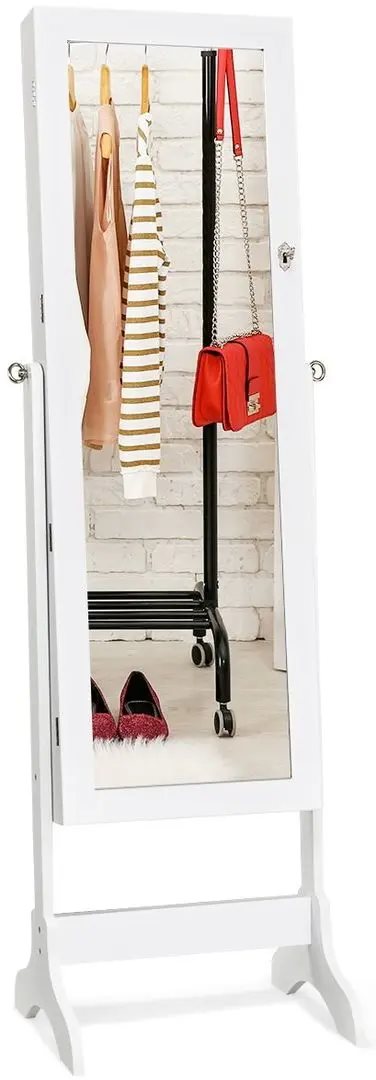 Dulap-oglindă pentru bijuterii Costway JV10770WH White
