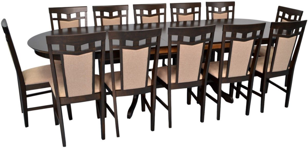 Set pentru bucătărie Evelin HV-33V Chocolate + 12 scaune Deepa R Chocolate/NV-3WP