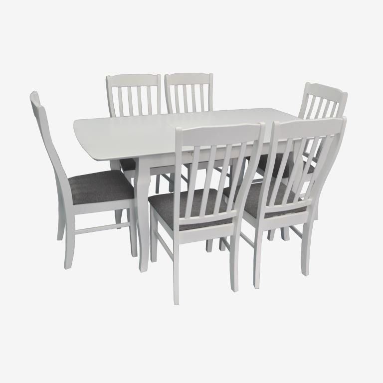 Set de bucătărie Evelin HV-29V White + 6 scaune Wenyi White/NV-10WP Grey