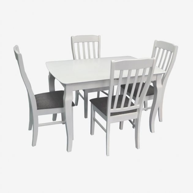 Комплект для кухни Evelin HV-29V White + 4 стула Wenyi White/NV-10WP Grey