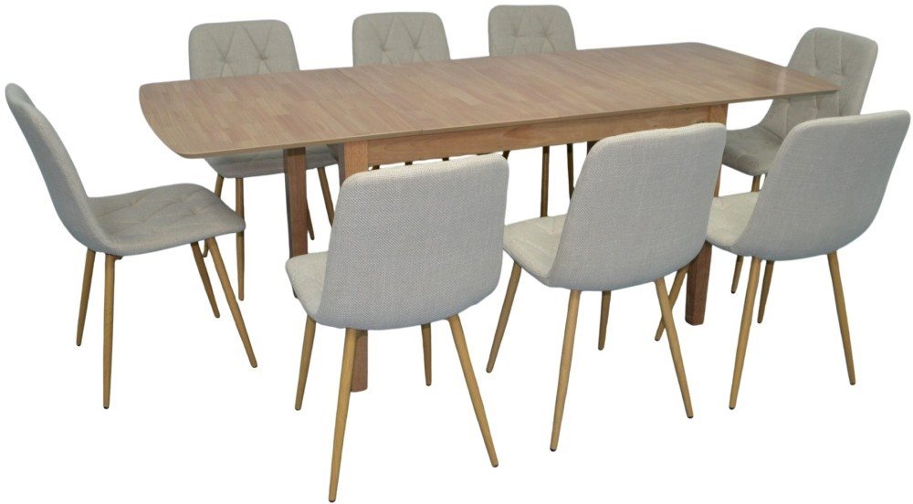 Set pentru bucătărie Evelin HV-27V Light Brown + 8 scaune YTC 080Wo BJORN24 Light beige
