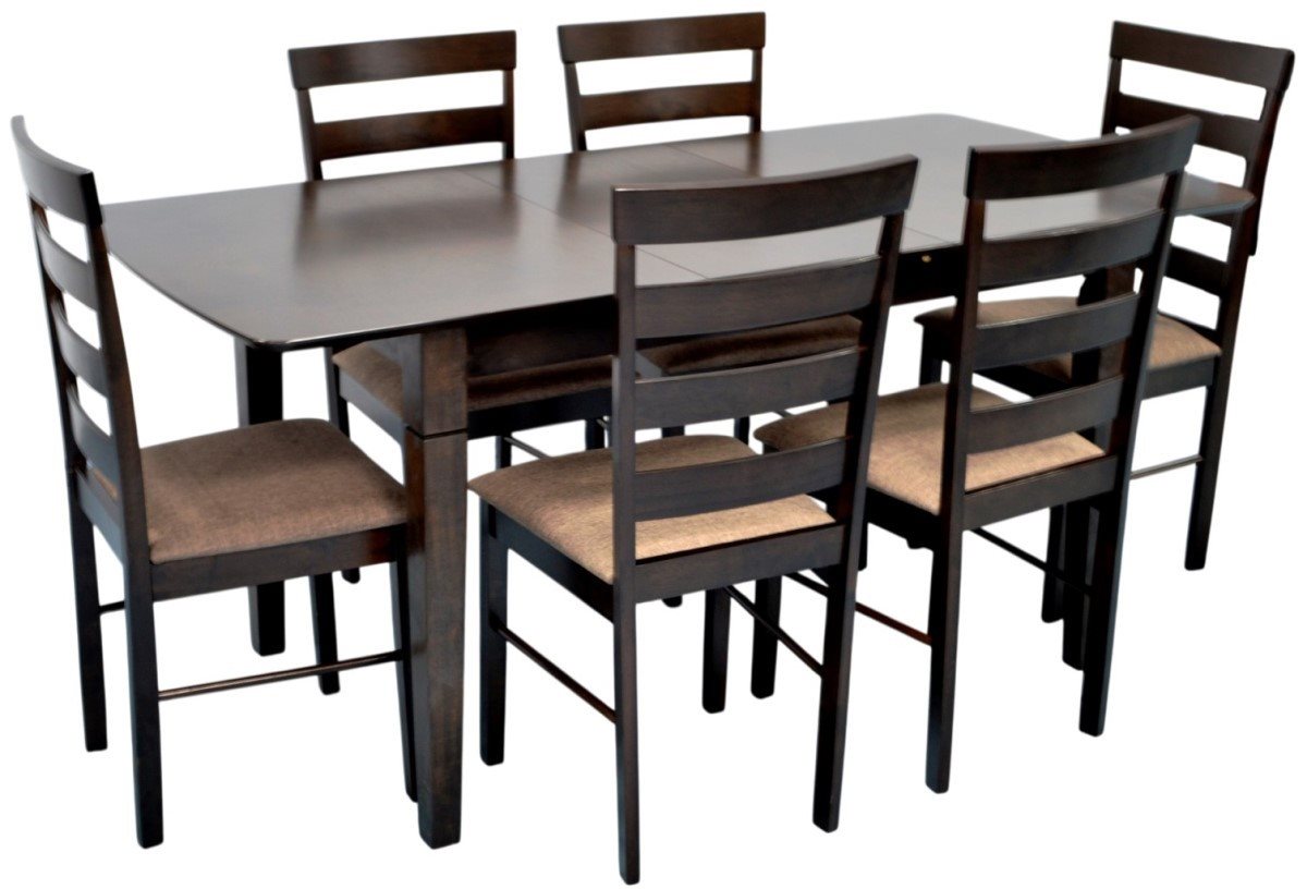 Set pentru bucătărie Evelin HV-27V Chocolate + 6 scaune GLORIA Chocolate/Ekea12 Dark Brown